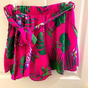 Hot pink tropical shorts